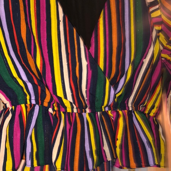 Tularosa Henrietta Rainbow Stripe Top Blouse - Picture 8 of 9
